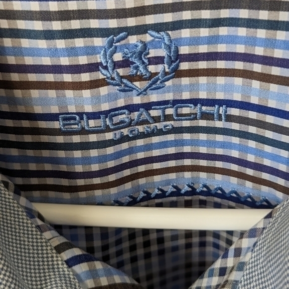 BUGATCHI PLAID DRESS BUTTON DOWN WITH FLIP CUFF Size 2XL  Excellent condition - Picture 3 of 5